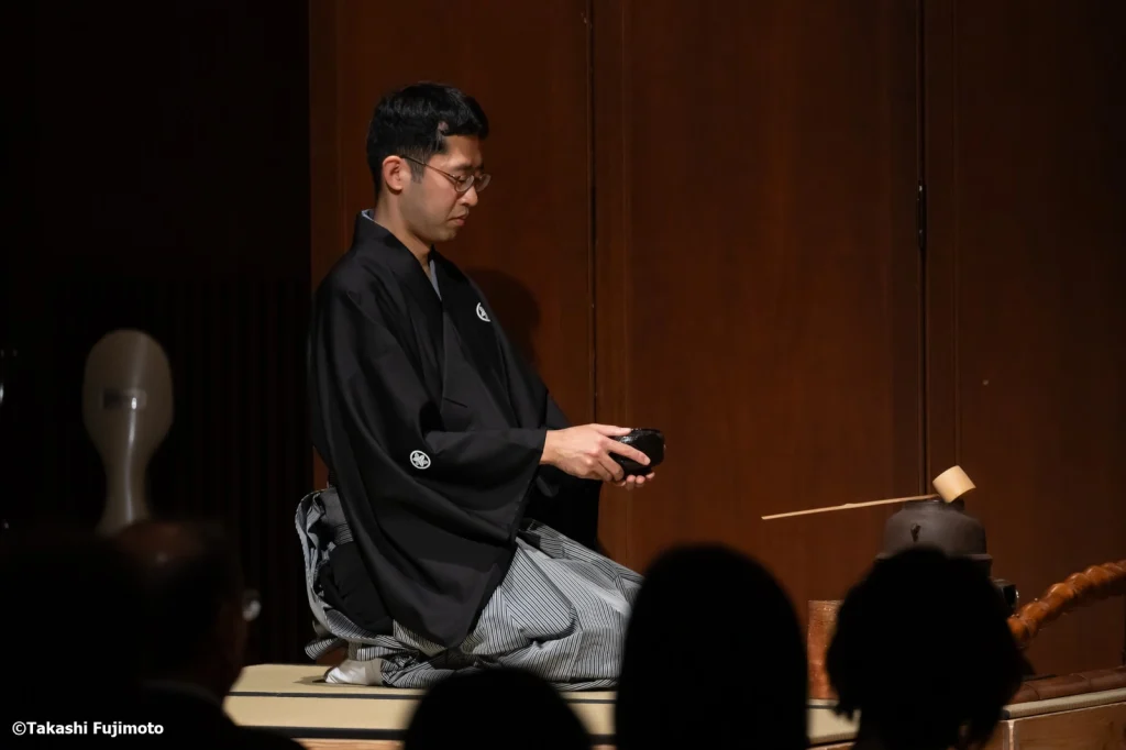 Chanoyu demonstration on stage during Cello Meets Tea Ceremony.