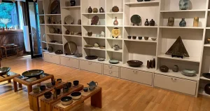 Ceramic works displayed at Gudrun Paysen’s studio in Berg, Germany.